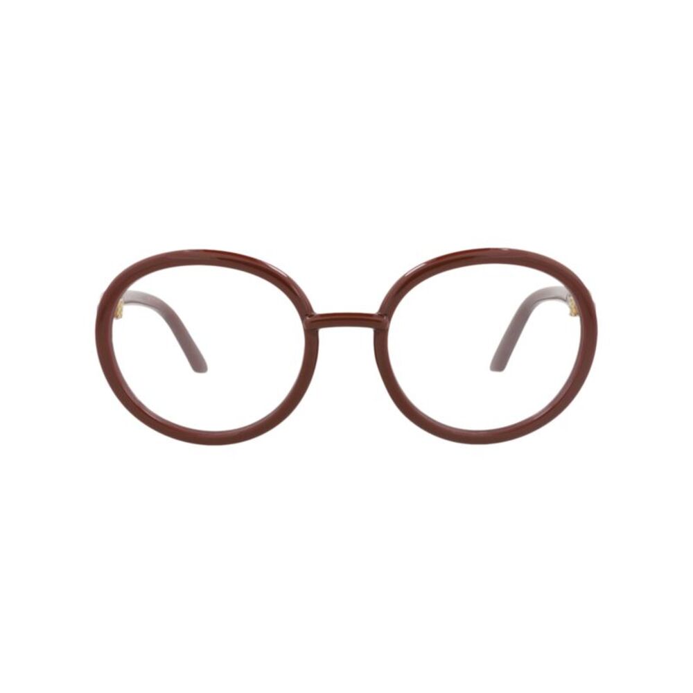 Gucci Round-Frame Injection Optical Frames Brown Womens